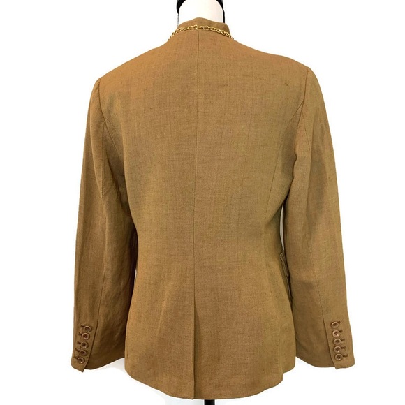 Valerie Stevens Gold Linen Jacket Size 6 - Picture 2 of 7
